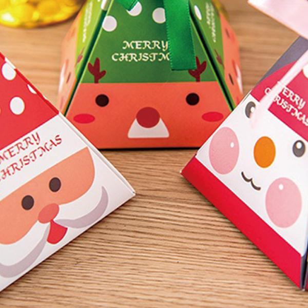 Foldable Cone 350gsm Varnishing Art Paper Christmas Gift Box