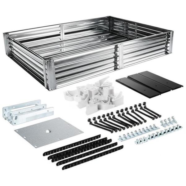 Assembly Required Galvanized Raised Garden Beds Drainage Holes for Low-Maintenance Gardening