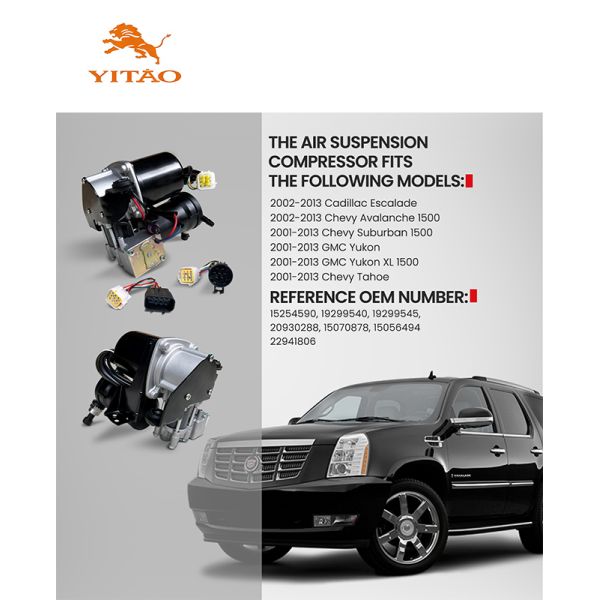 Premium Air Suspension Compressor for Cadillac 15254590 19299545