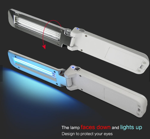 Ручная лампа DC 6V ПК 254nm кнопки 3W ультрафиолетовая гермицидная