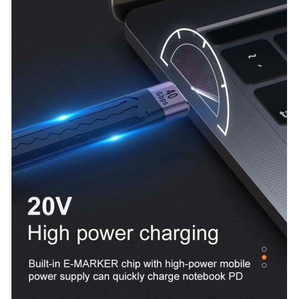 QC4/USB c/40GBps гибкий кабель 4 типа для PD жесткого диска банка силы компьютера