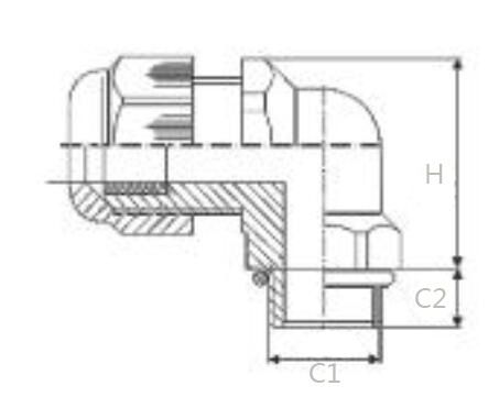 DEMOELE New Material black and grey white IP68 waterproof Nylon Right Angle Cable Glands with CE certificate