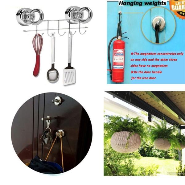 Kellin Neodymium Pot Magnet 1.26''D X 1.38''H Powerful Heavy Duty Neodymium Magnetic Hooks with Eyebolt Strong Permanent