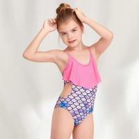 Le poisson coloré de filles de bikini d'une seule pièce de vêtements de bain mesure le maillot de bain imprimé d'été de filles