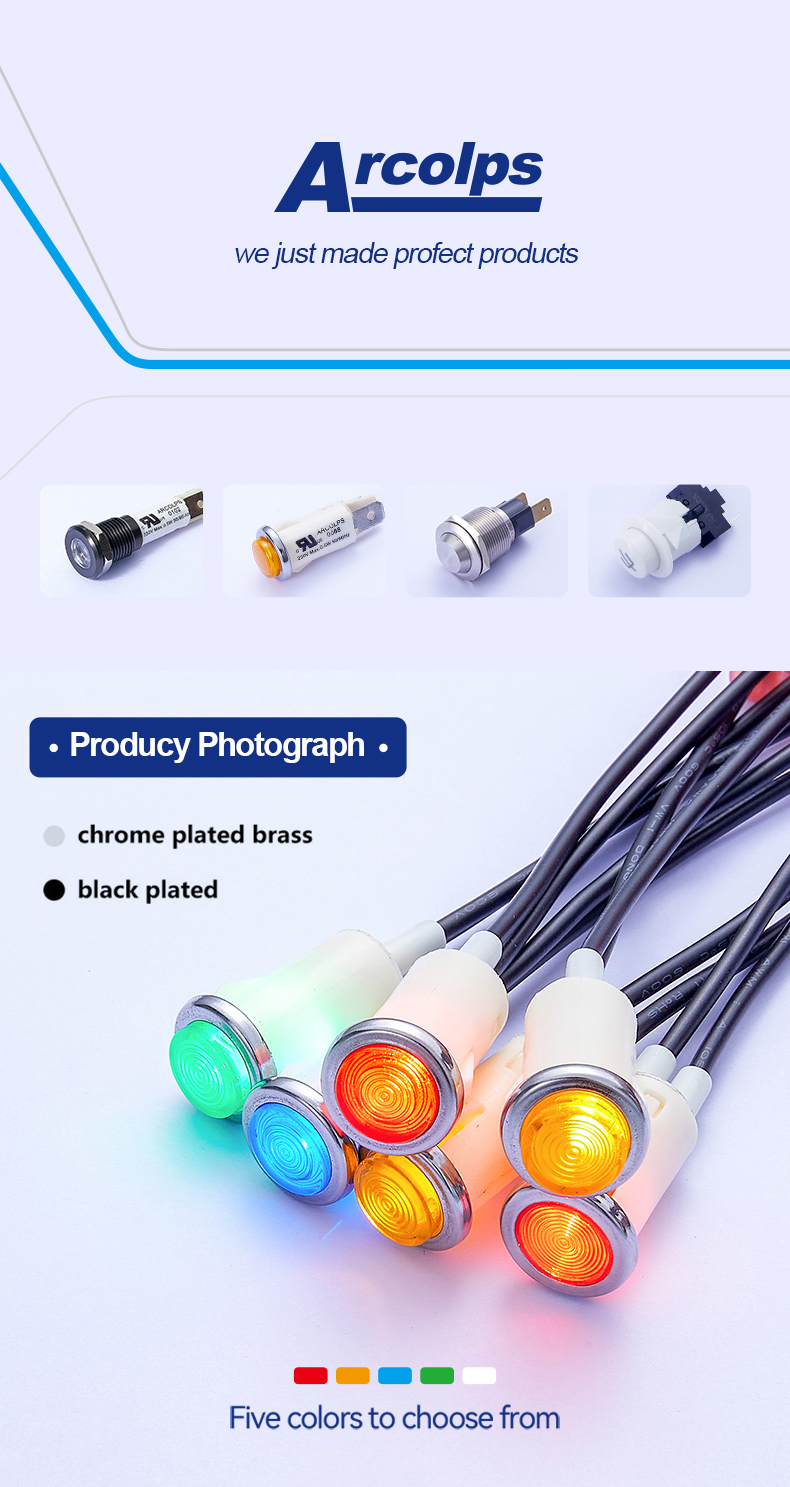 200V 250V Green LED Indicator Light Panel Mount General Purpose