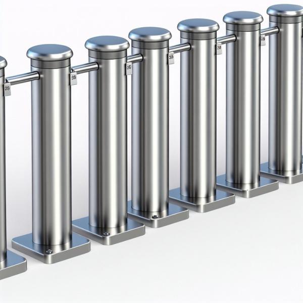 Bollards manuels en acier inoxydable, revêtus en poudre d'une épaisseur de paroi de 3 mm