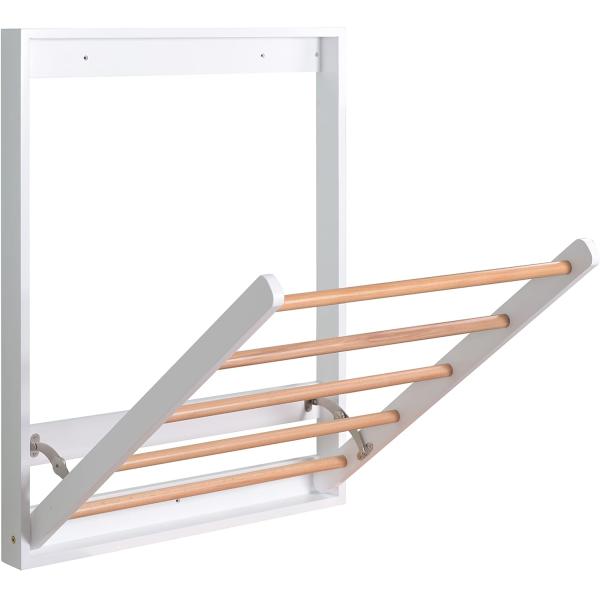Multifunctional Foldable Wooden Clothing Dryer Racks Wall Mounted Clothes Drying Rack