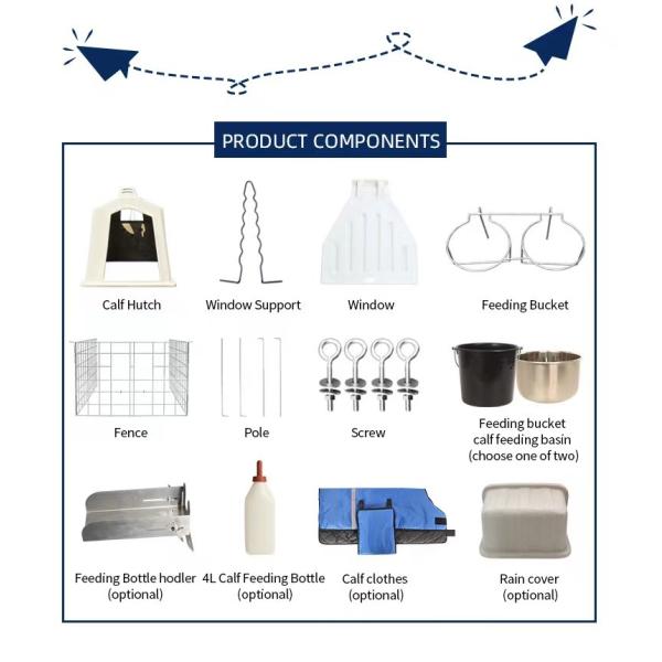 Cattle Farming Calfhutch Pure PE Calf Housing Cage Anti Corrosion