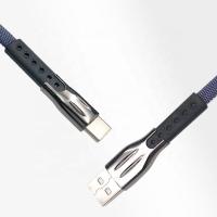 cabo de carregamento de 3.1A USB 2,0 para o tipo sarja de Nimes lisa azul de C estanhada 1.5m de cobre