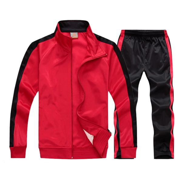 Waterproof 100% Polyester Sportswear Tracksuits Slim Fit Custom Plain