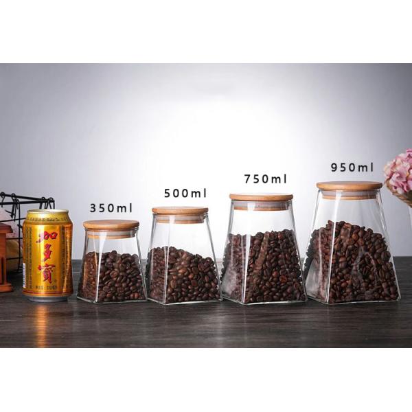 Опарник бамбуковой кухни банки еды крышек воздухонепроницаемый стеклянный