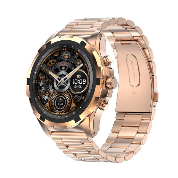 Forme ronde, grand écran de 1,43 pouce, montre intelligente, Bluetooth 5.0Des appels, assistant vocal, surveillance des affaires.