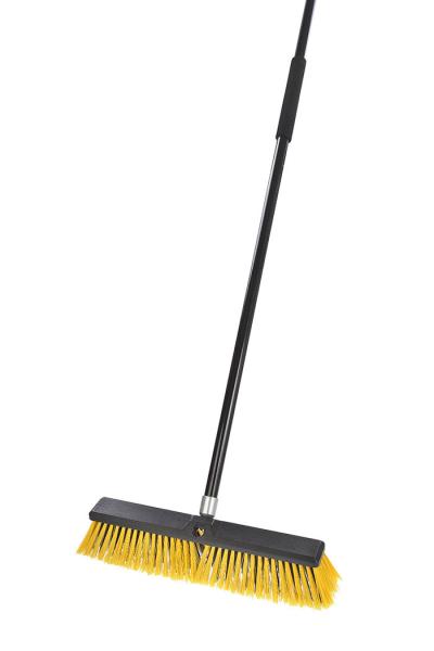 Steel Long Handle 11cm Dust Push Broom Multi Surface Floor Scrubber