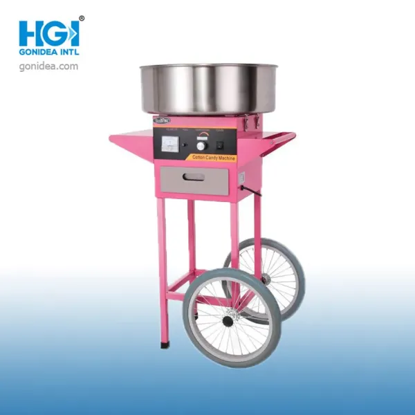 Commercial Automatic 950W Electric Cotton Candy Machine with Cart 220V 50Hz