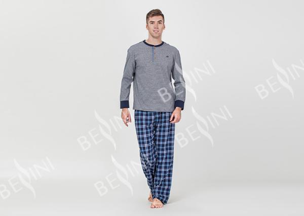 Plus Size Mens Luxury Sleepwear Spring Pajamas Functional Placket With One Button