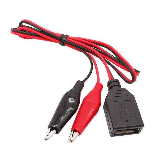 Crocodile Clamps Alligator Clip to USB A Female Test Wire Adapter Cable