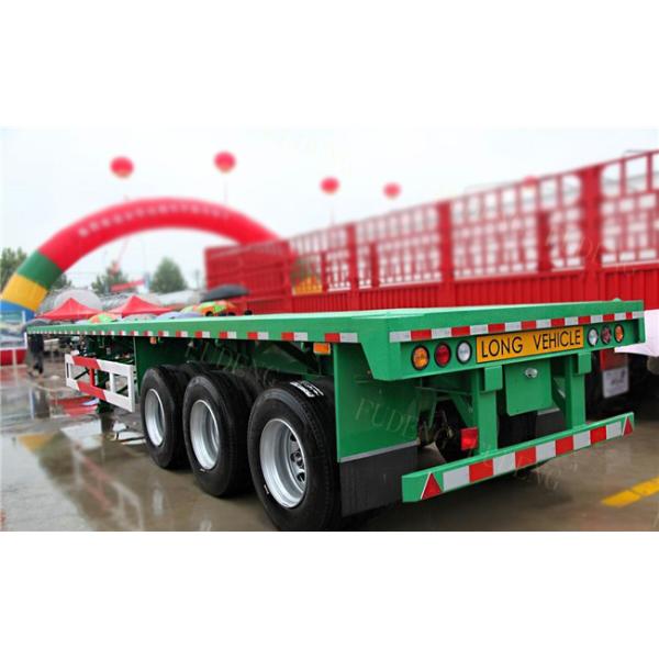 Flatbed container transport semi trailer , 3 axles flat bed container semi trailer truck