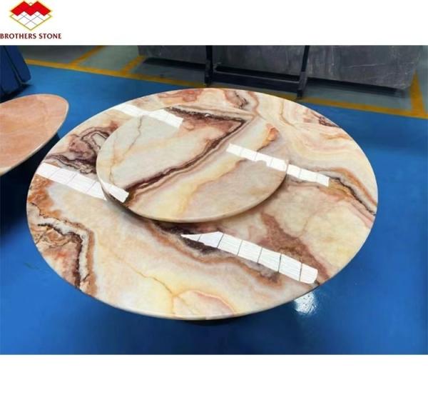 Backlit Red Onyx Marble Stone Book Matched Slab for Transparent Marble Table Pattern