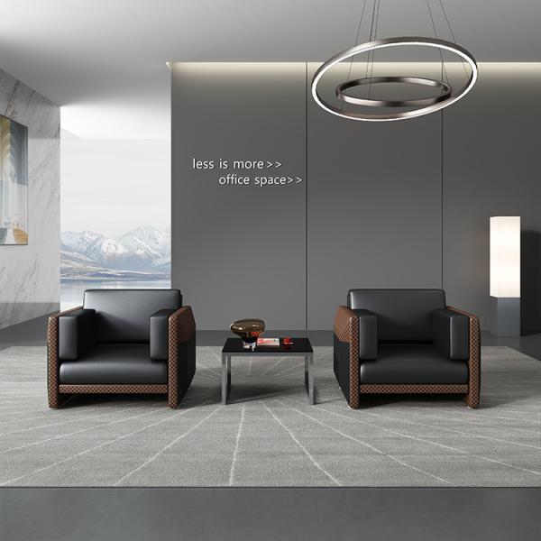 Черная кожаная софа офиса модульная для ODM OEM приема дела компании