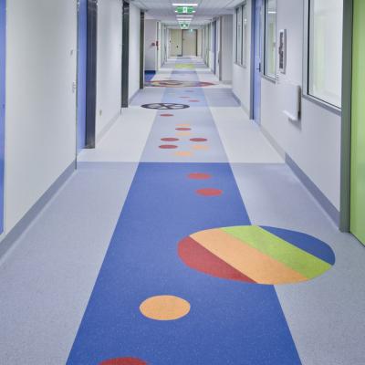 Plancher en tôle hétérogène en rouleau de vinyle en PVC imperméable à l'eau de 15 m