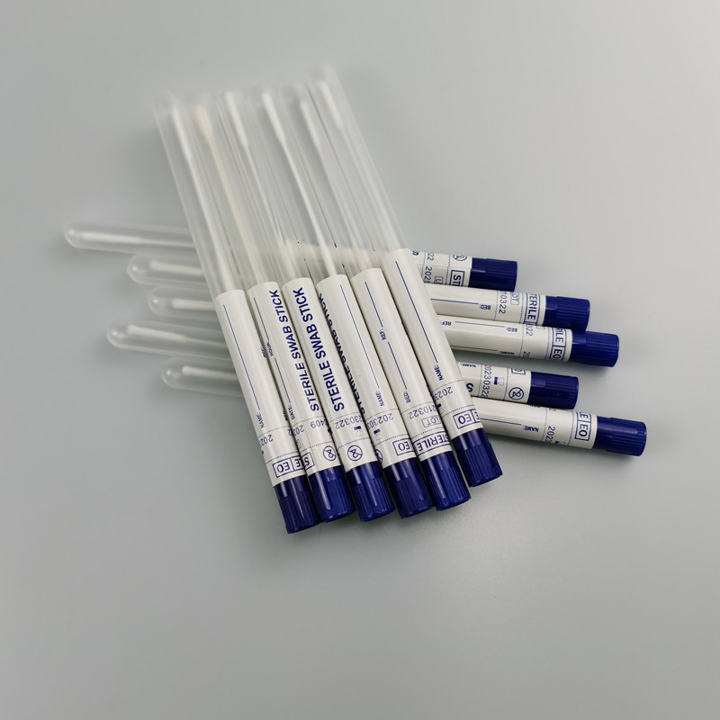 Одноразовый ABS Stick Flocked Nylon Oral Swab Стерильный пробирный сборник