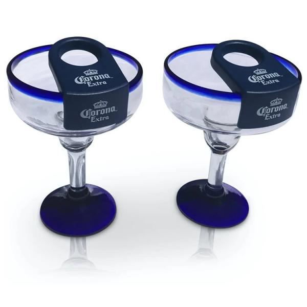 LFGB Branded Wine Accessories Blue CoronaRita Beer Bottle Holder Clip For Schooner Glass
