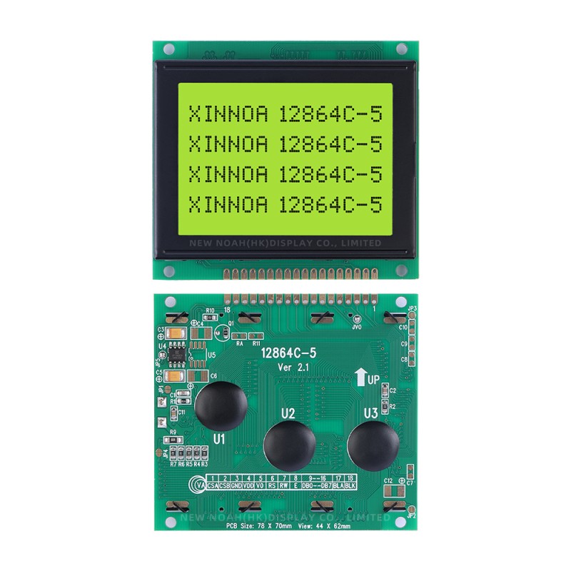 Yellow Green Film 12864C-5 Supports 5V And 3.3V Optional 128X64 Dots LCD Module Display With Backlight SBN0064