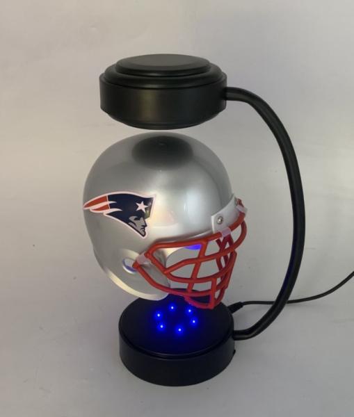 factory wholesale magnetic levitation floating hover helmet display racks with led light