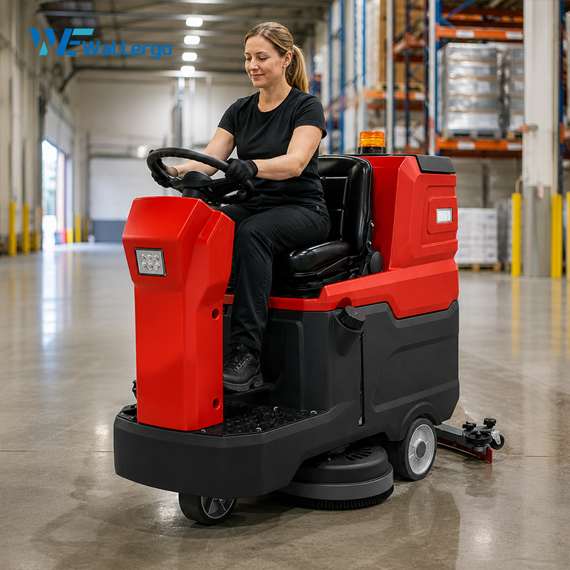 2026 New Style Concrete Warehouse Mop Cleaning Machine Automatic Micro Driving Ride on Floor Scrubber Machine