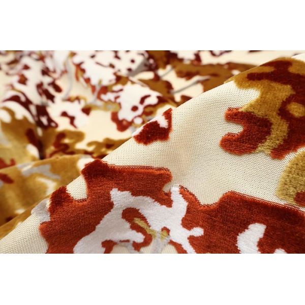 Abstract Forest Motif Pattern Knitting Jacquard Velvet Fabric For home textile