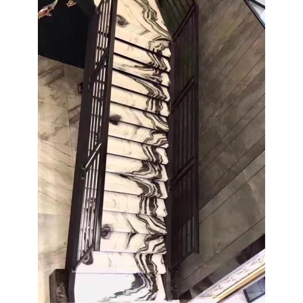 Panda White Marble Slab Tile Interior Exterior Wall Cladding Flooring Stairs Use