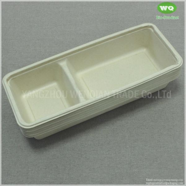 2 Compartments Disposable Sugarcane Pulp Condiment Dispenser-Eco-Friendly Bagasse Food Packaging Container Manufacturer