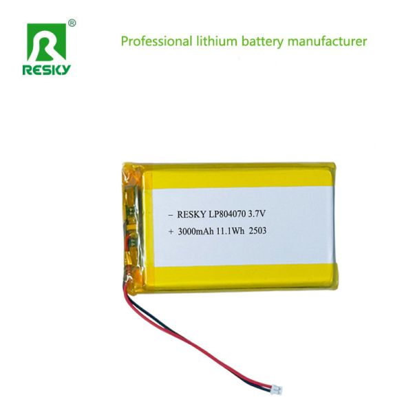 Rechargeable Batteries 3.7v 804070 3000mAh 11.1wh Lithium Ion Polymer Battery Pack