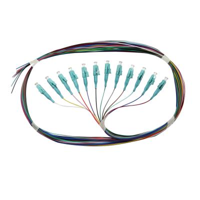 PVC OM3 do modo LSZH da trança da fibra da cor 0.9mm LC do IEC 12 multi