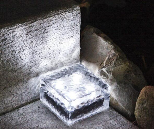 Best Service Waterproof Glass Led Solar Brick Paver Light Led Solar Ice Brick Light