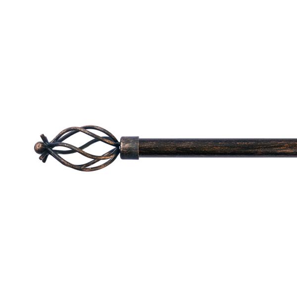 25/28mm diameter Metal black crownshape custom curtain rod finials single bracket