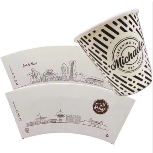 Food Grade 1-7 Various Colors Acceptable Digital Printer Paper Cups Fan Biodegradable PE Coating Paper Cup Fan