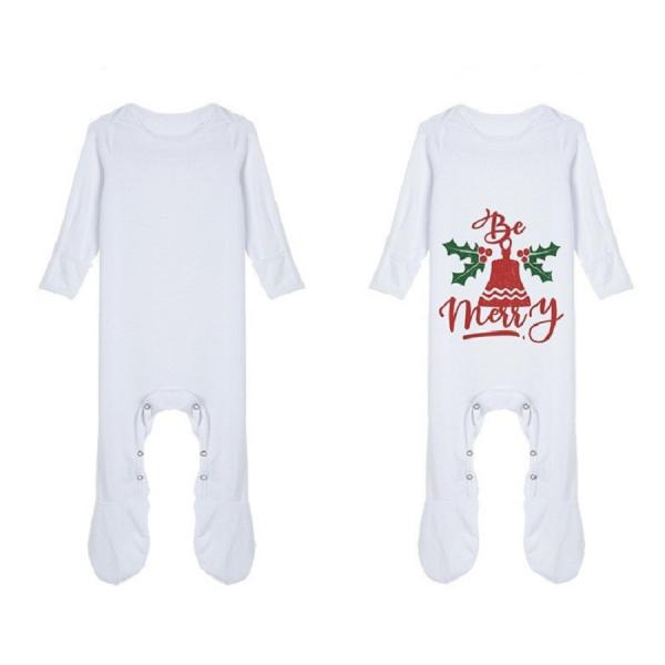 White Blank Long Sleeve Sublimation Footed Onesie Polyester Onesie Blanks