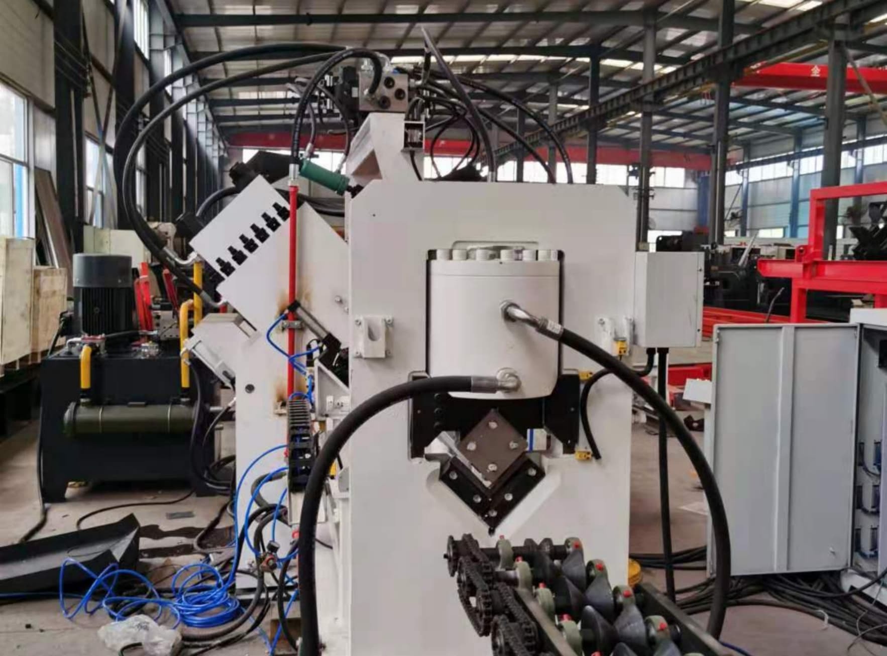 Precision CNC Angle Punching Marking And Shearing Line For Telecom Towers