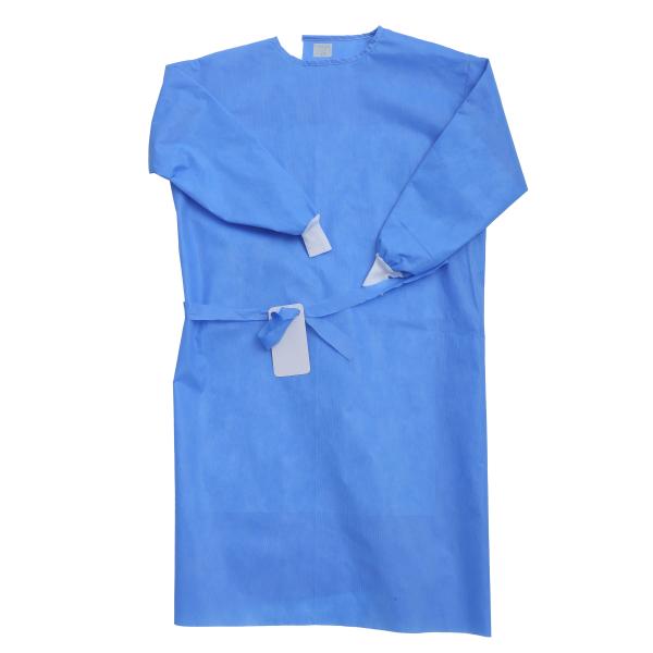 Breathable Disposable Isolation Gowns / Non Woven Isolation Gown Elastic Cuff