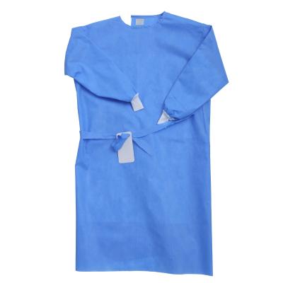 SMS Non Woven Fabric + PE Blue Green 60g Waterproof Surgical Gown For Hospital