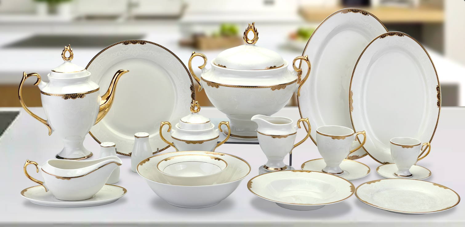 66 Pcs Full Gold  Egypt/Middle East  Dinner Set (Real Gold Dinner Set )