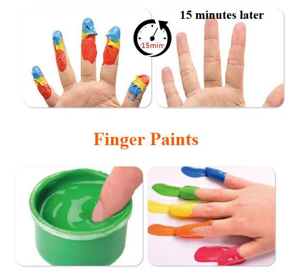 Non-toxic Finger Paint / Poster Paint  4 Colors, 6 Colors, 8 Colors set washable for kids diy painting water color paint