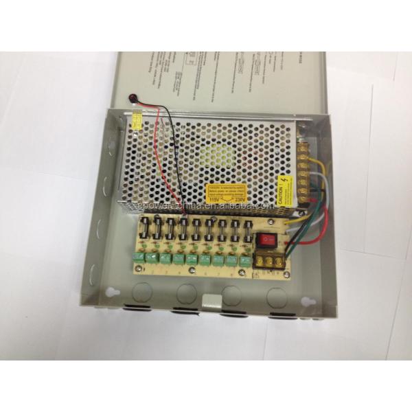 Output Current 10A CCTV Security Camera Power Supply Box Distribution 12V 9CH 18CH Ports