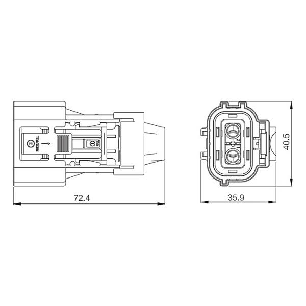 Insulation Resistant EV Battery Connector , AC3000V 2 Pin Male Female Plug Receptacle for PDU