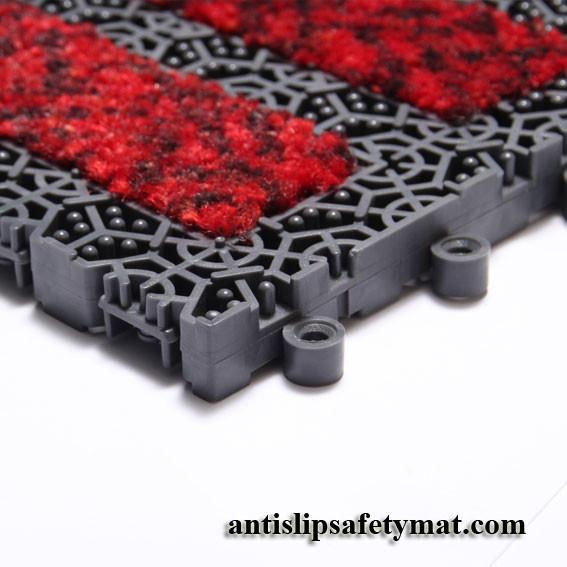 Segurança modular Mat Outdoor Entrance Matting do deslizamento de 20CM*20CM anti 16MM densamente