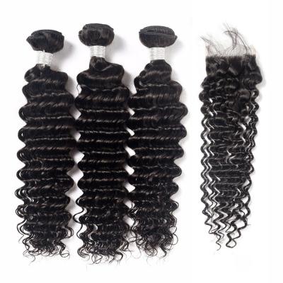 Human Brazilian Body Wave Hair 3 Bundles , Loose Deep Wave Human Hair Weave