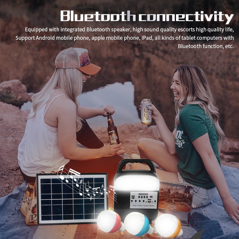 Аварийное освещение солнечной системы 3W*3PCS RoHS небольшое с диктором Bluetooth