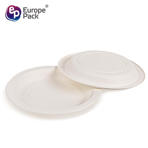 Hot sale biodegradable round starch plastic 6' bulk plastic plates for food