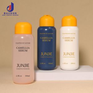 Pink White Cute 350ml 280ml Plastic Soft Touch Body Lotion Hair Conditioner Shower Gel Shampoo Bottle Squeeze Bottle With Flip Cap